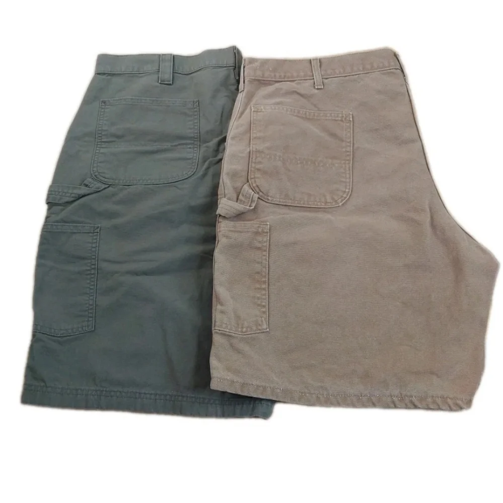 Carhartt 2 Carpenter Cargo Shorts Men 42 Brown Canvas Grunge Streetwear Y2k Vtg